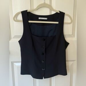 New Abercrombie & Fitch Women's Black Button-Down Vest